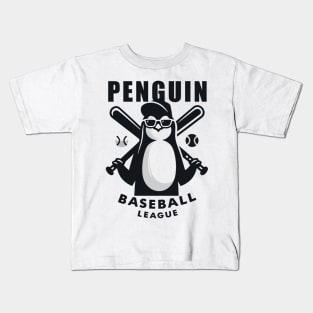 Penguin Baseball Tribute - Penguin Baseball League - Baseball Gift Kids T-Shirt